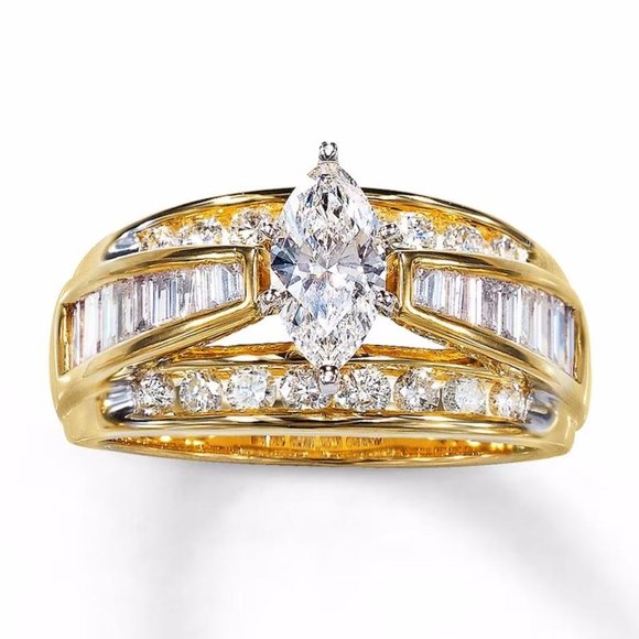 Kay Jewelers Gold and Silver Diamond Ring - Picture 2 of 5